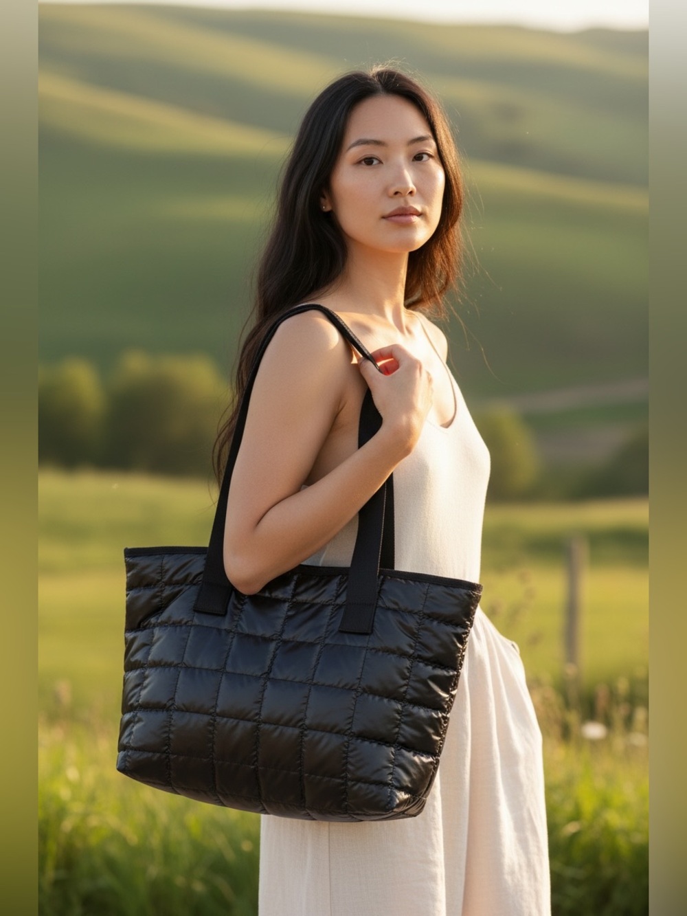 Joe Fresh Quilted Black Tote Bag - Lightweight Everyday Carry NWT